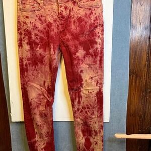 Zara‎ Gorgeous Red Biscayne Tie-Dye Style Skinny